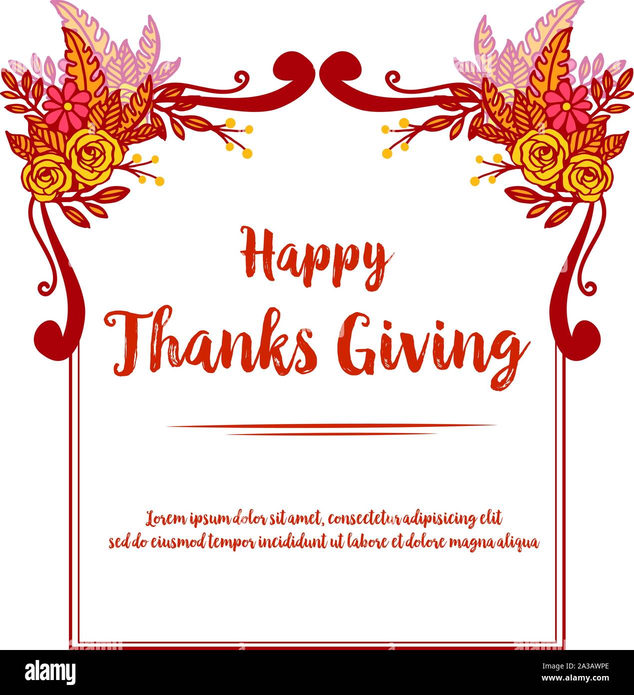 Template of various card thanksgiving, with art of elegant autumn leaf ...
