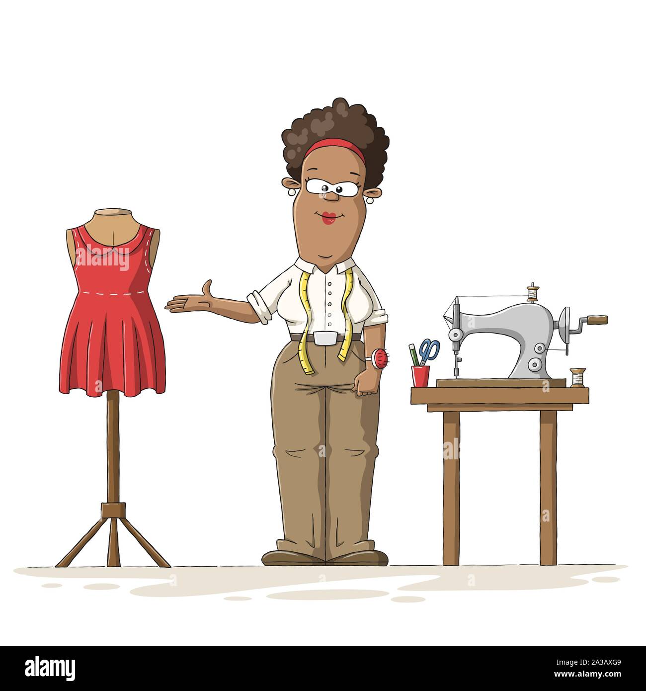 Tailor cartoon illustration hi-res stock photography and images - Alamy