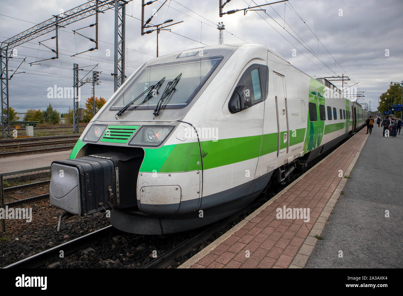 Pendolino train at Lappeenranta station Finland Stock Photo Alamy