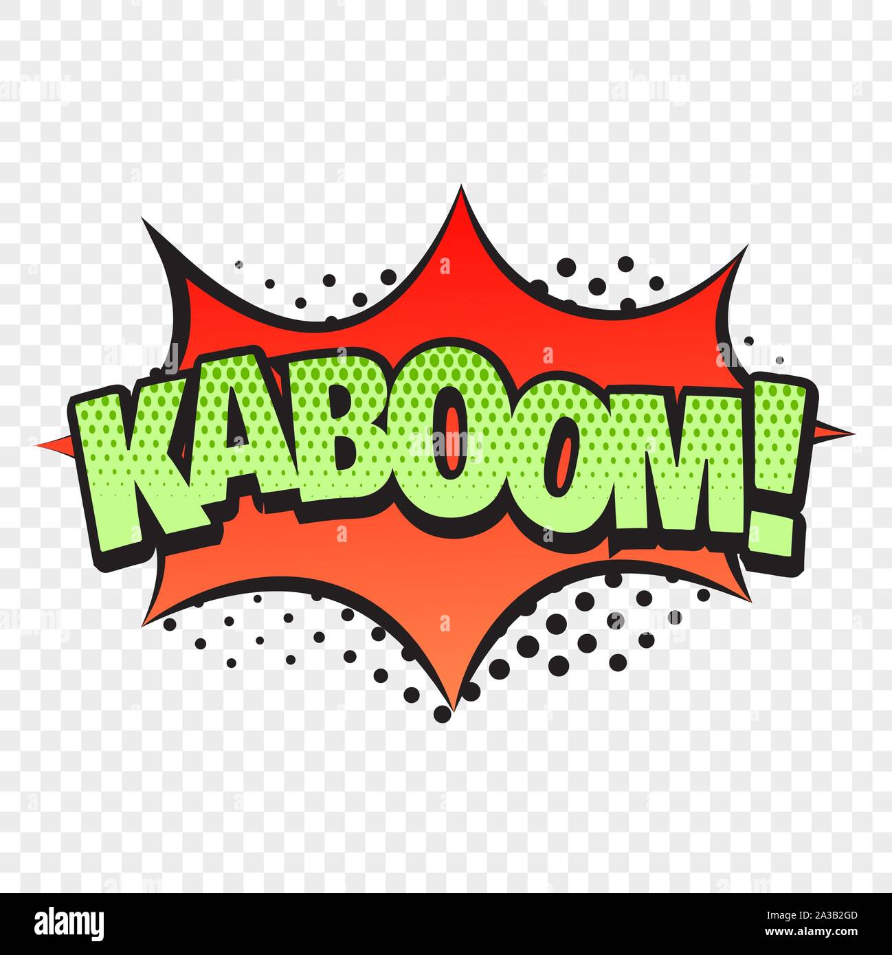 Kaboom comic style word isolated on transparent background Stock Vector
