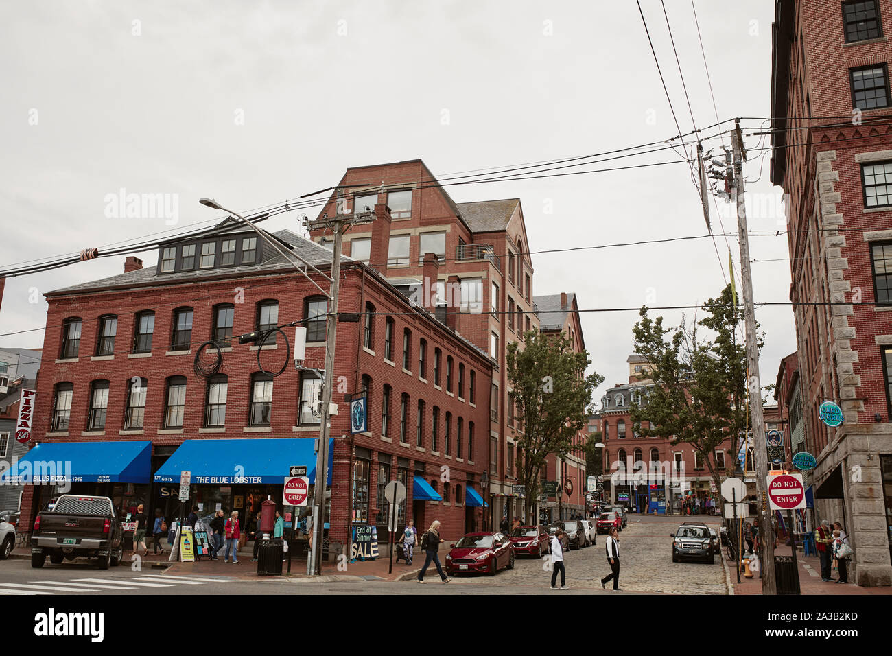 Portland, Maine - September 26th, 2019: Exterior of brick buildings in ...