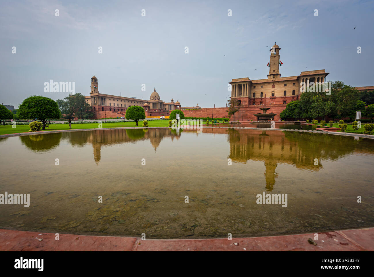 DELHI, INDIA, AUGUST 25, 2016 View of Rashtrapati Bhavan and the North and South block