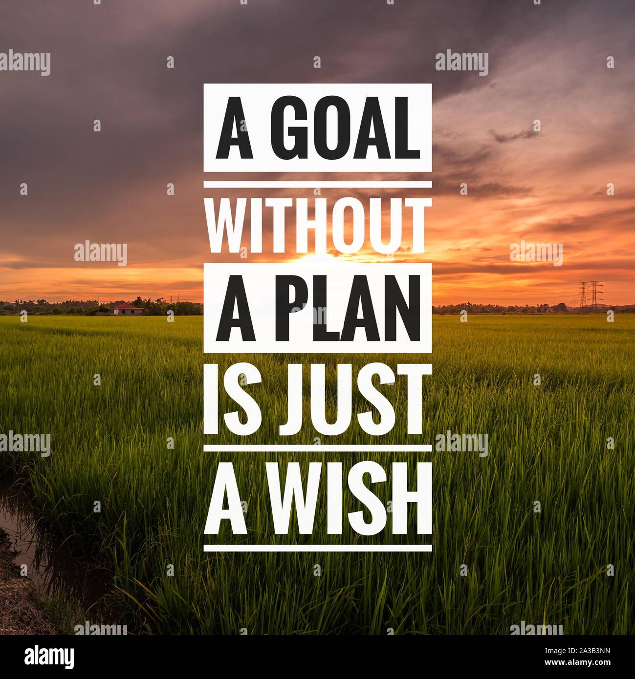 Motivational and inspirational quote - A goal without a plan is just a wish  Stock Photo - Alamy