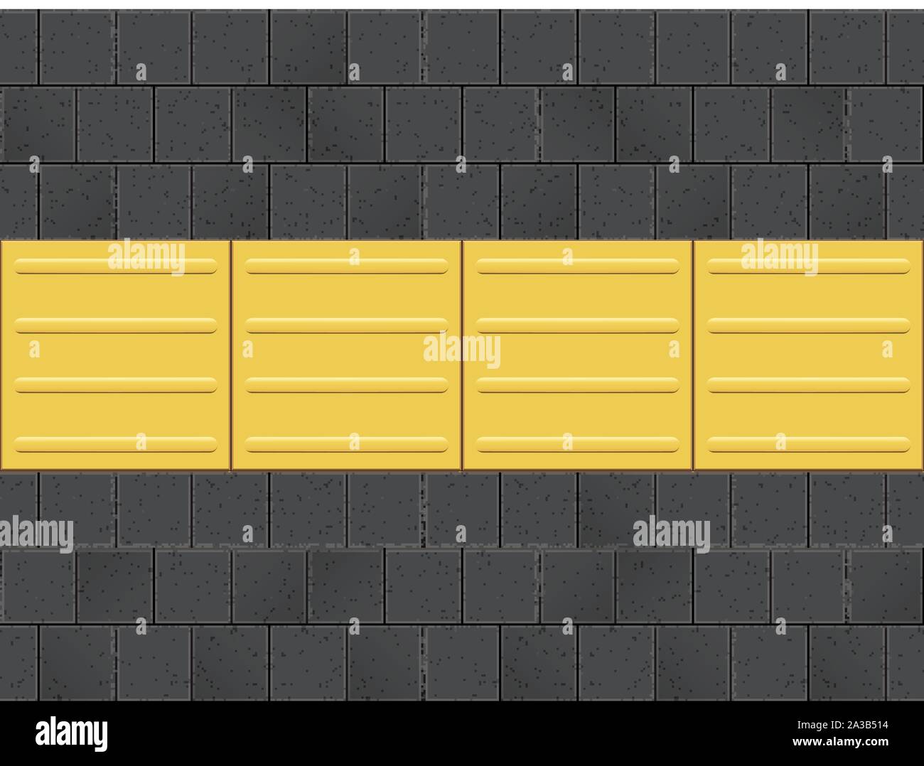 Tactile Paving Line on cobblestone Stock Vector