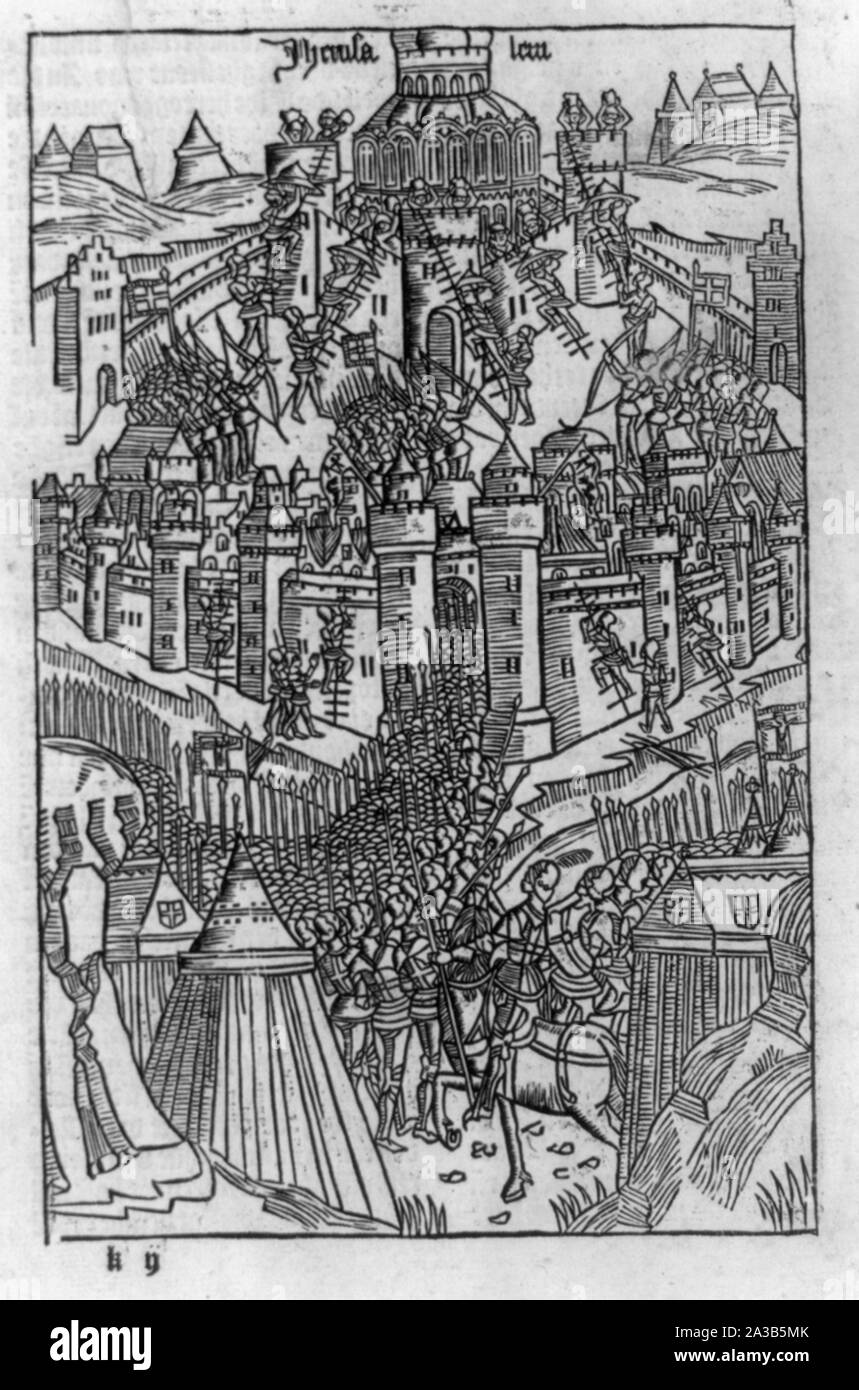 Siege of Jerusalem by Crusaders, 1099 Stock Photo