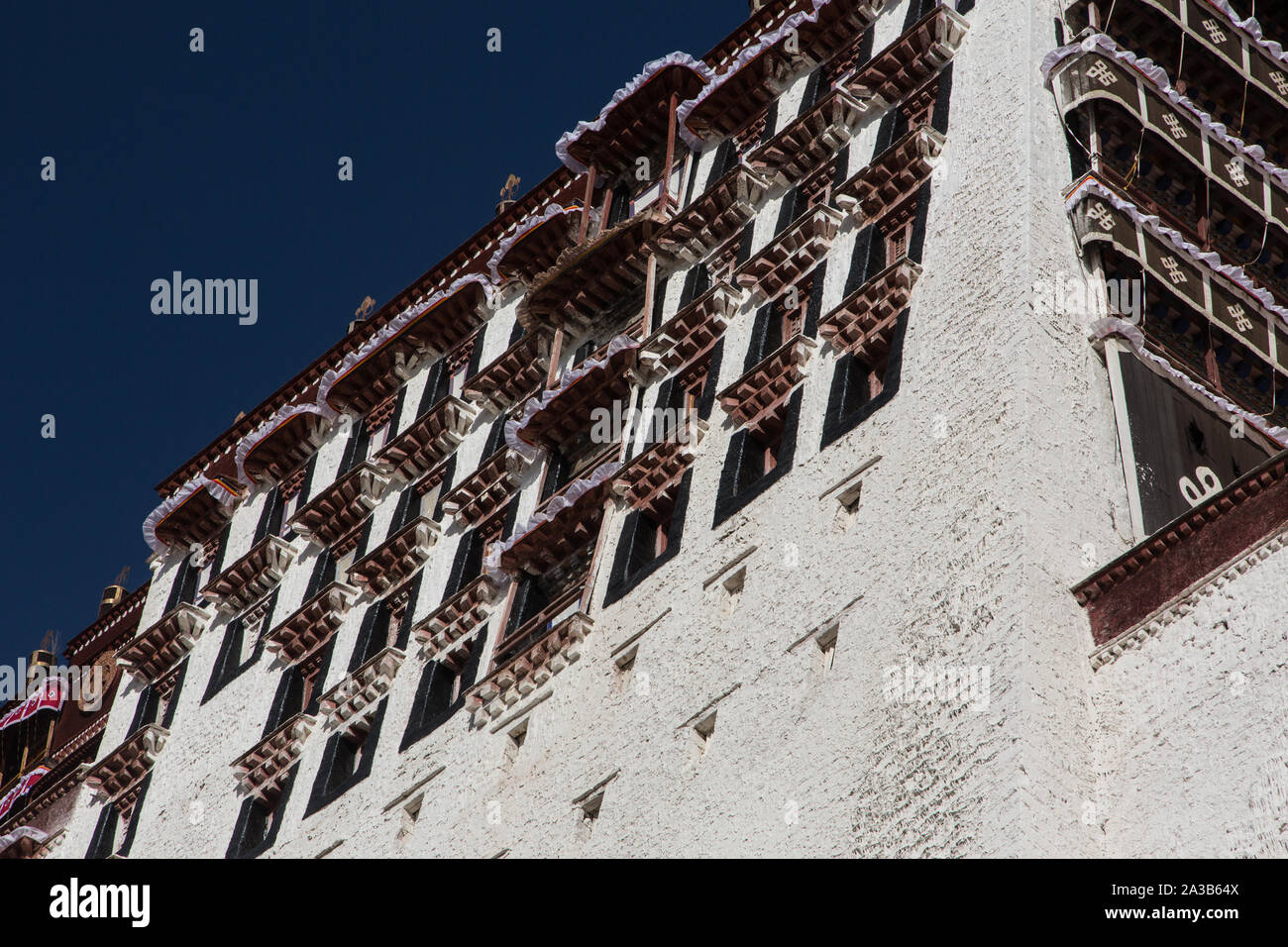 Architectural detail of the Potala Palace in Lhasa, Tibet, the former ...