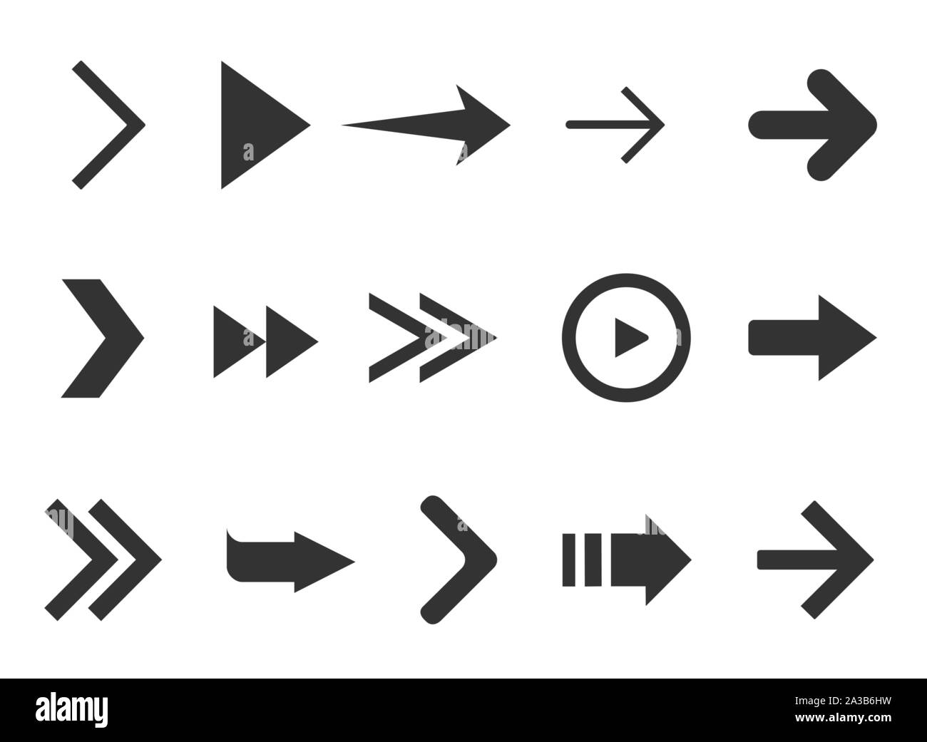Black web arrows collection isolated on white background. Collection ...