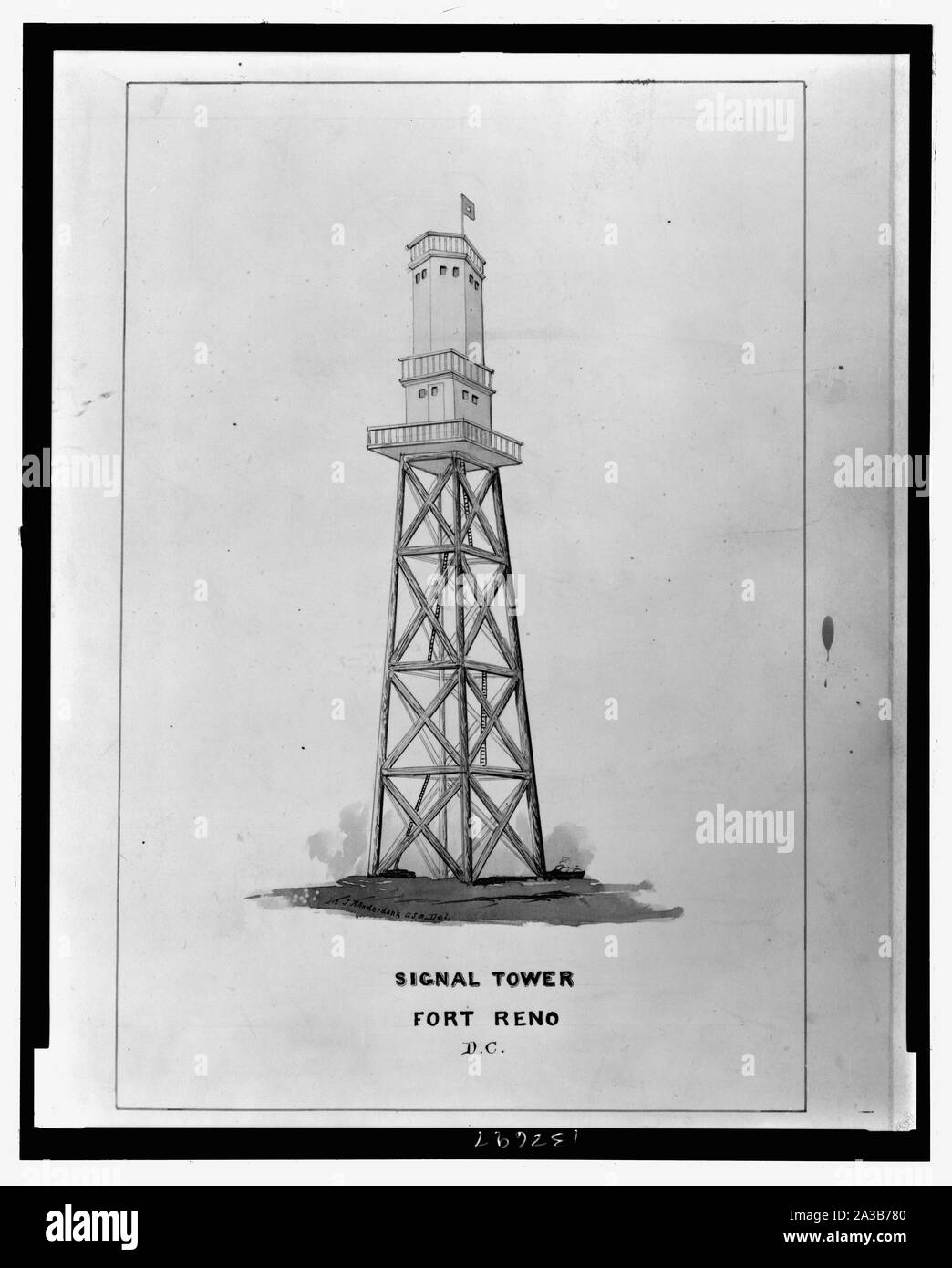 Signal tower Fort Reno D.C. / Lt. J.R. Underdunk(), U.S.A. del. Stock Photo