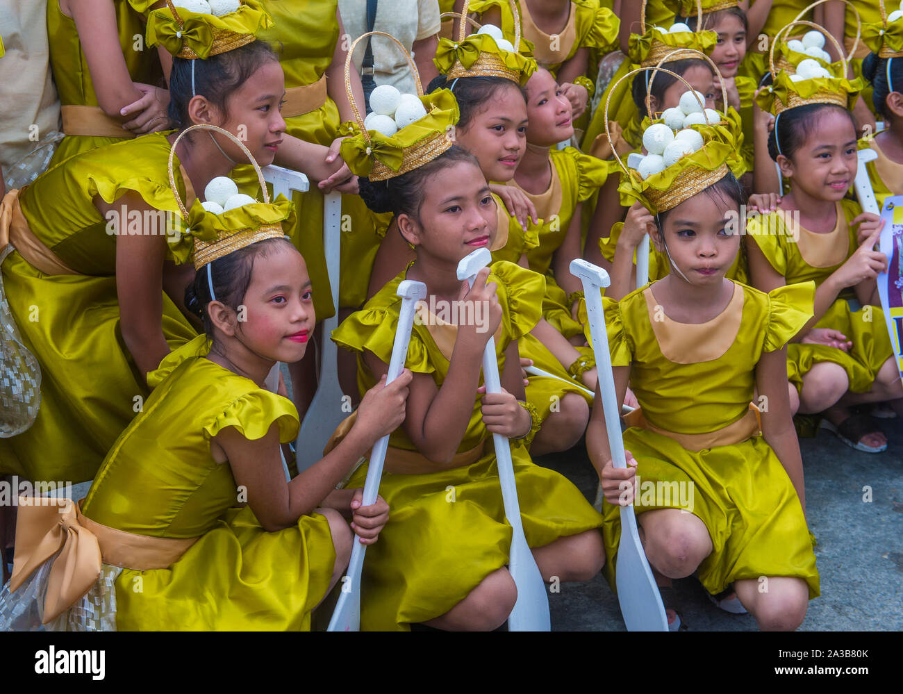 Participants in the Higantes festival in Angono Philippines Stock Photo
