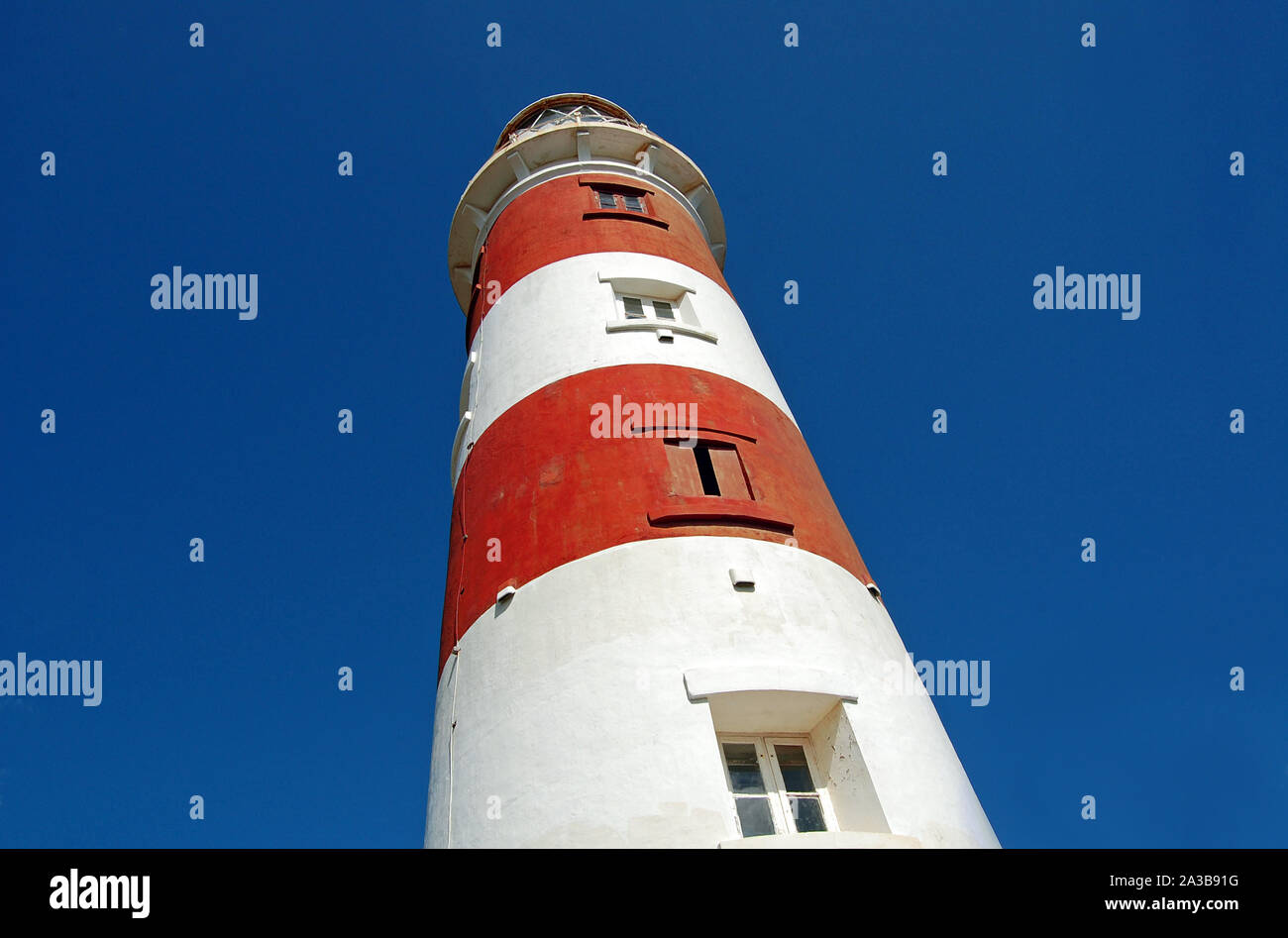 Low angle shot of lighthouse on sky background Stock Photo
