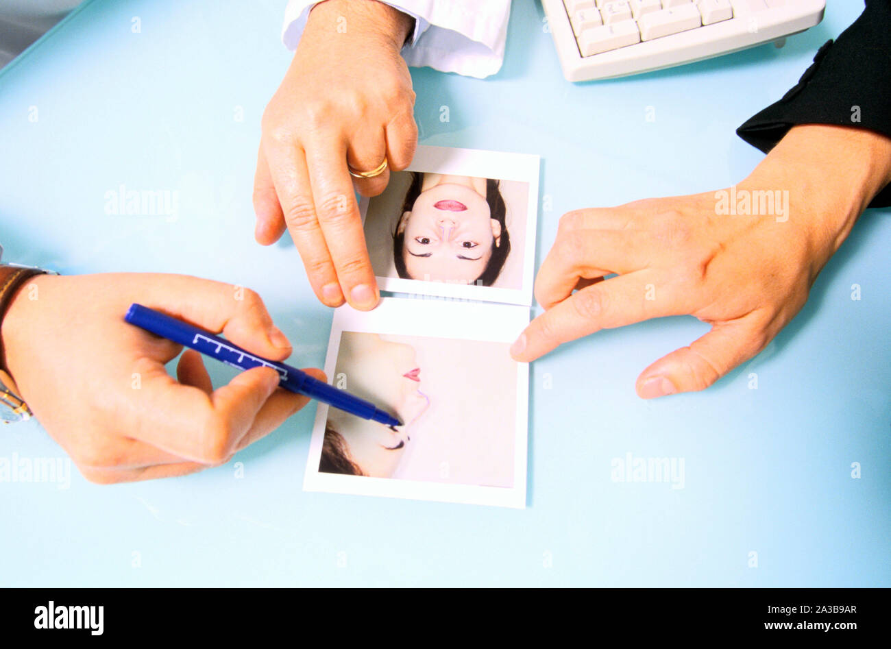 medicine, cosmetic surgery, preliminary test Stock Photo Alamy