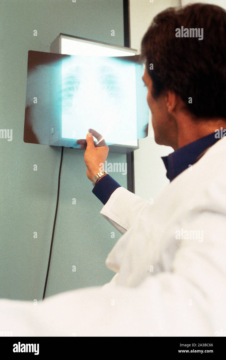 Doctor looking at xrays rear view hi-res stock photography and images ...