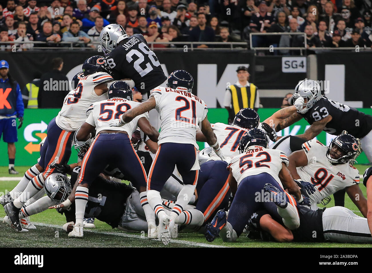 LONDON, ENGLAND - OCTOBER 06 2019: Tight End Trey Burton of The