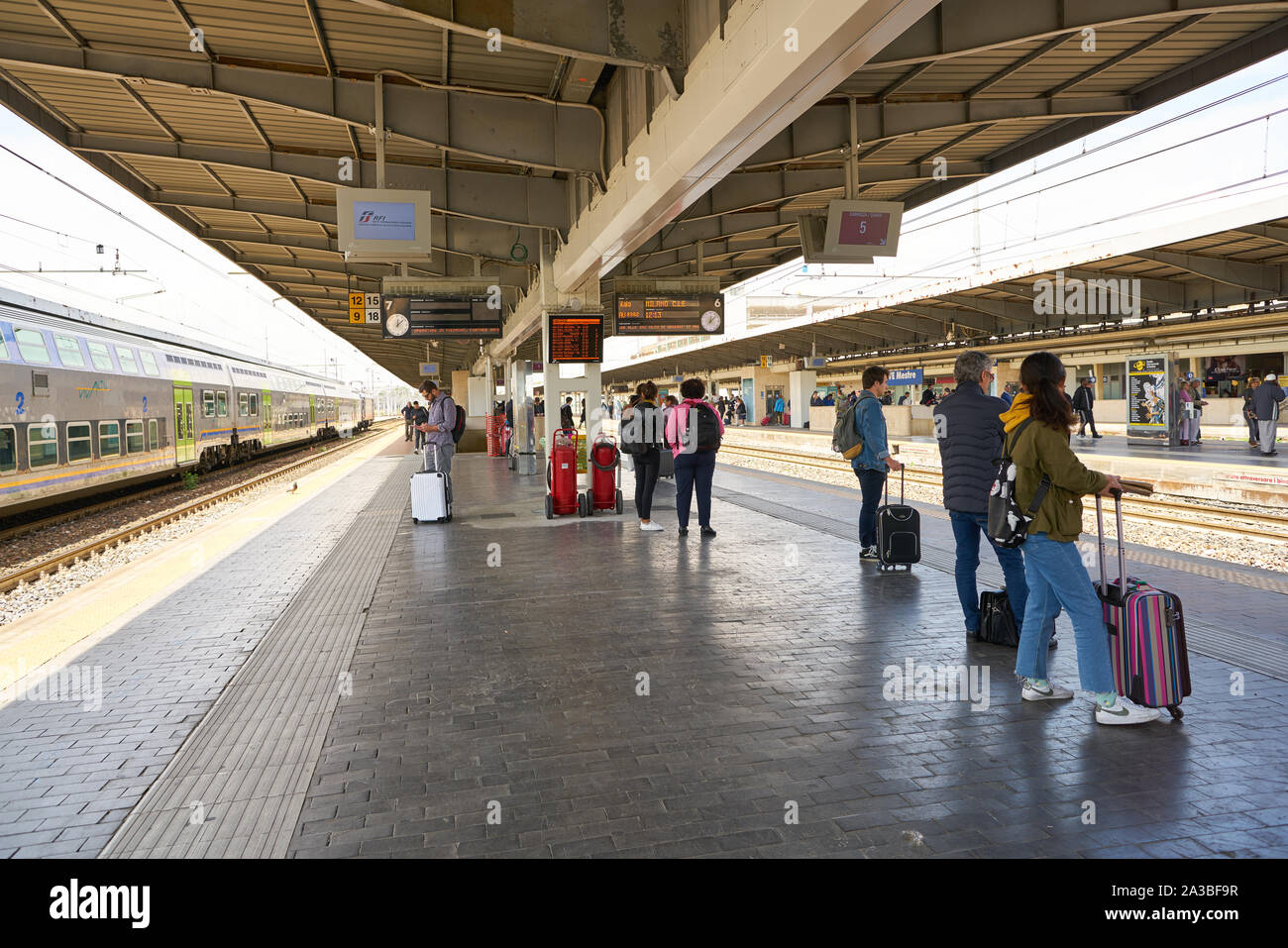 VENICE, ITALY - CIRCA MAY, 2019: view of a railway station in Venice Stock Photo