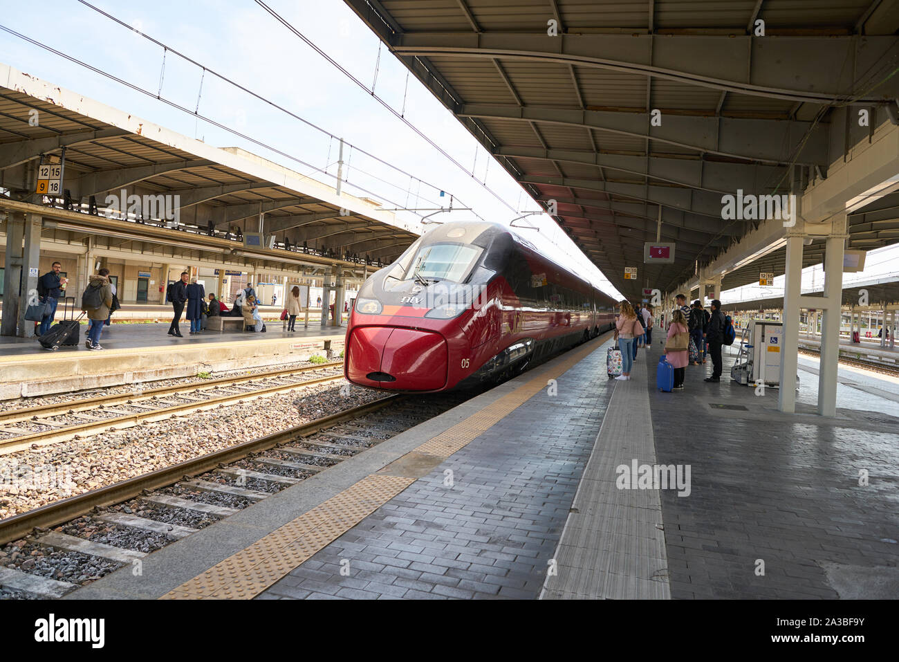 VENICE, ITALY - CIRCA MAY, 2019: a train seen at railway station in Venice Stock Photo