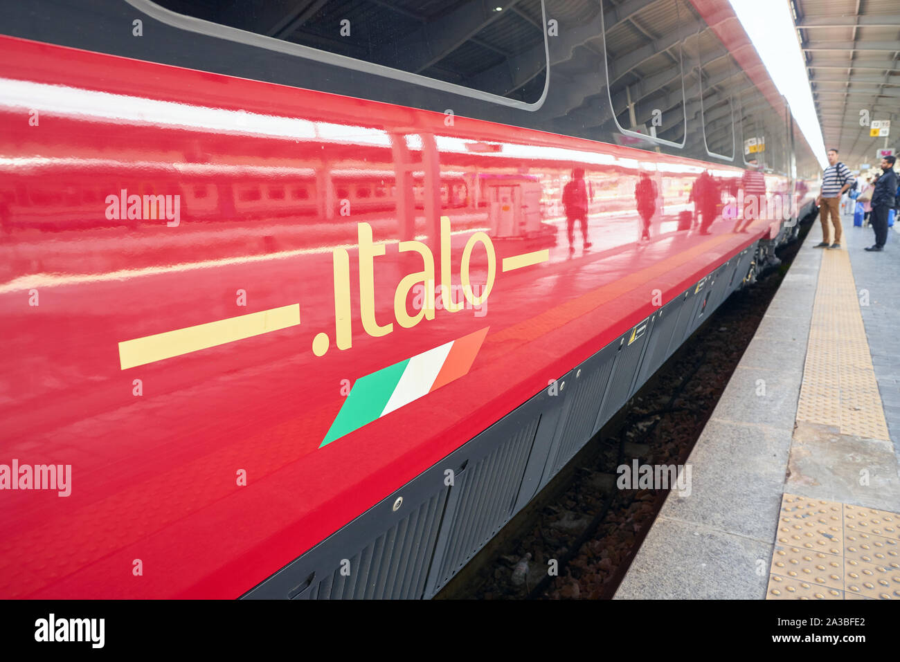 VENICE, ITALY - CIRCA MAY, 2019: a train seen at railway station in Venice Stock Photo