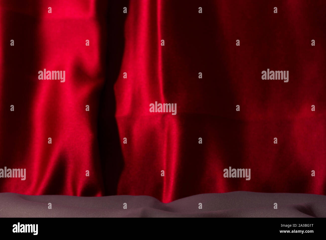 Red curtains and scene with copy space Stock Photo