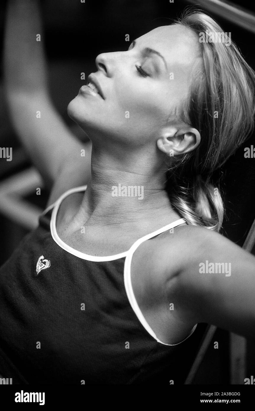 Black woman gym close up Black and White Stock Photos & Images - Alamy