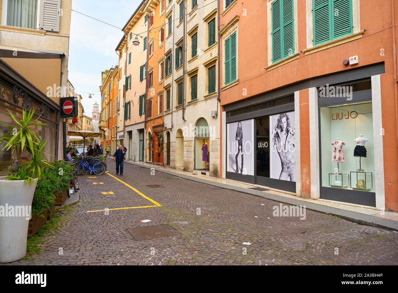 VERONA, ITALY - CIRCA MAY, 2019: a view of a street located in Verona in the daytime. Stock Photo