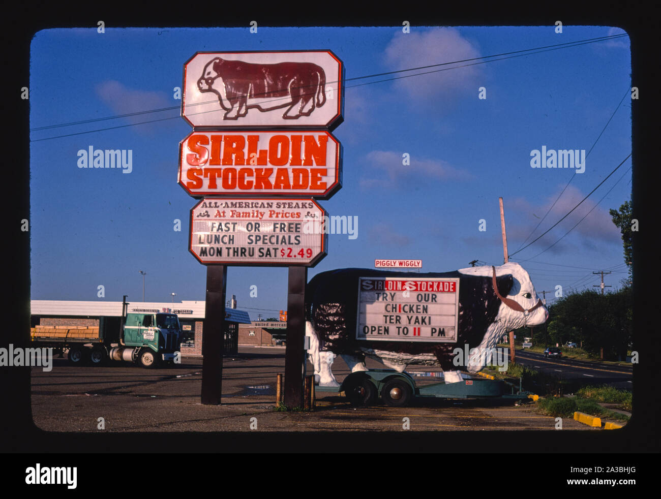 Sirloin Stockade sign, Shreveport, Louisiana Stock Photo