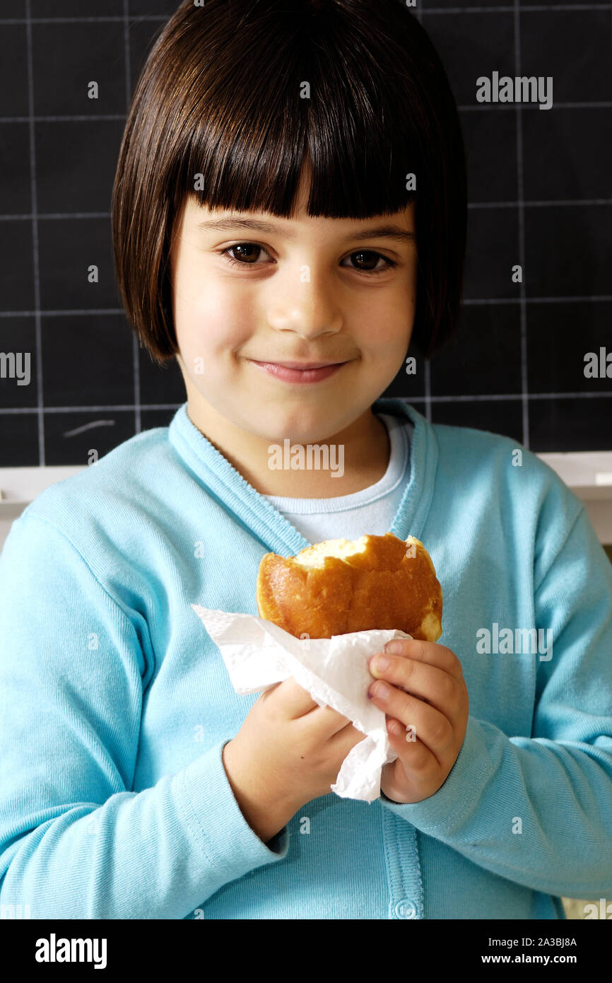 little girl, snack Stock Photo Alamy