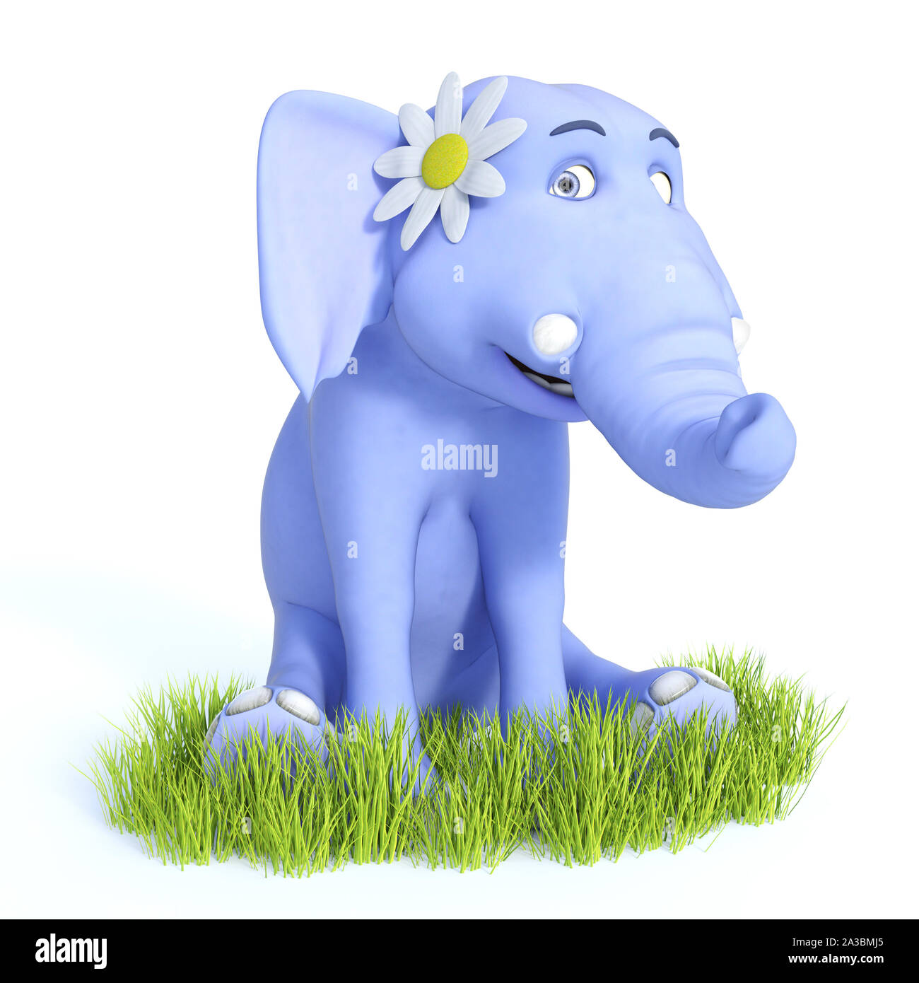 3D rendering of a cute blue cartoon baby elephant sitting down and smiling wearing a flower and looking very happy. White background Stock Photo - Alamy 3D rendering of a cute blue cartoon baby elephant sitting down and smiling wearing a flower and looking very happy. White background Stock Photo - Alamy