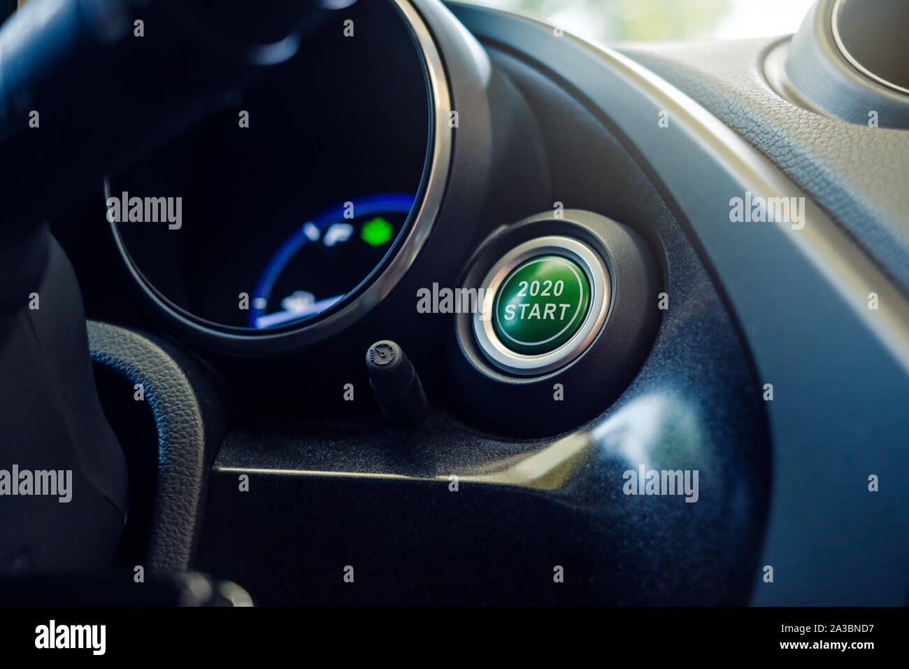 2020 Vehicle Push Start Engine Button, New Year concept Stock Photo Alamy