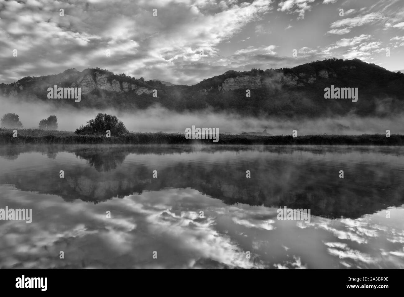 Sky clouds over foggy Black and White Stock Photos & Images - Alamy