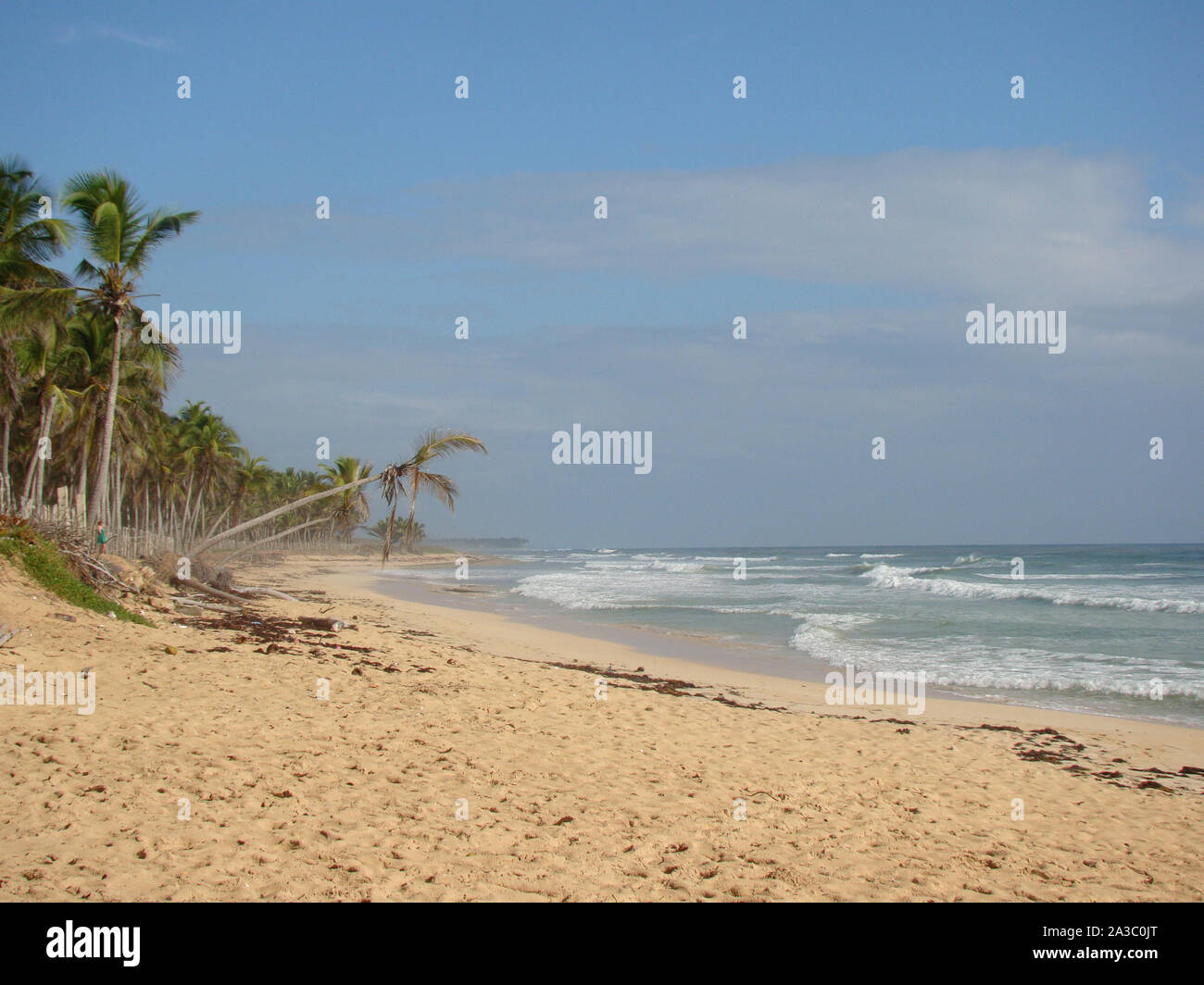 The view of the beach and sea - crystal clear waters of tropical island Stock Photo