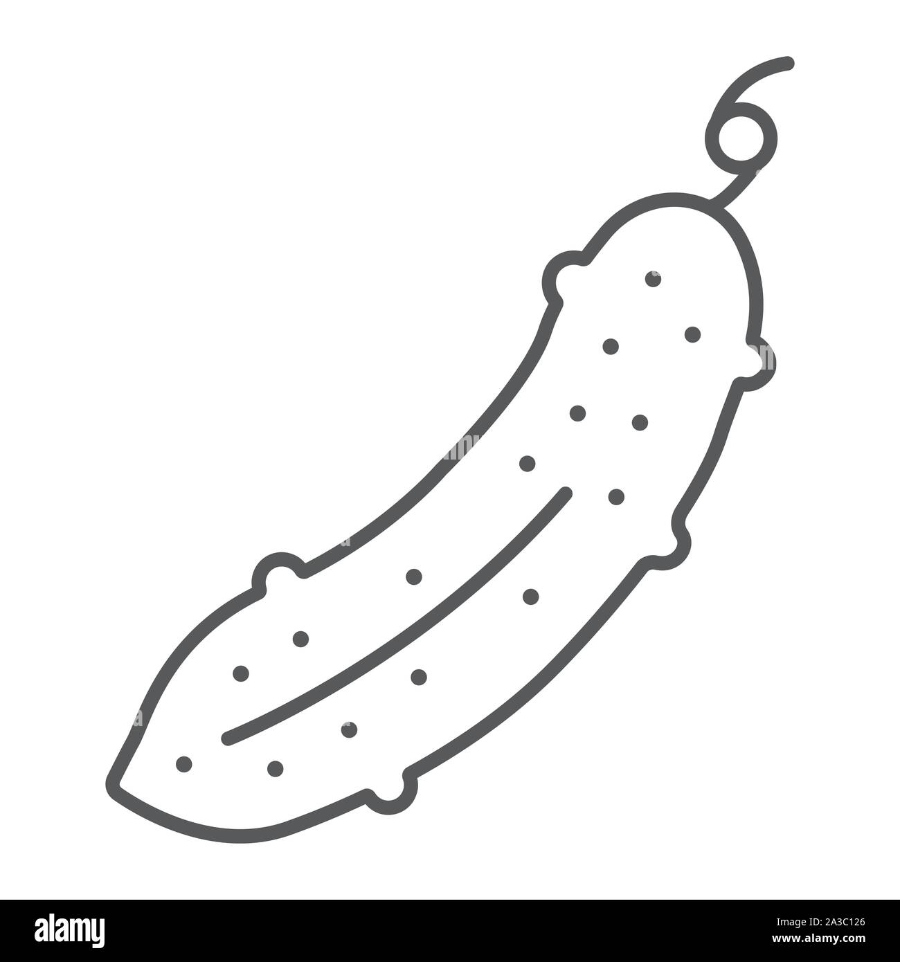Cucumber thin line icon, fresh and vegetable, vitamin sign, vector ...