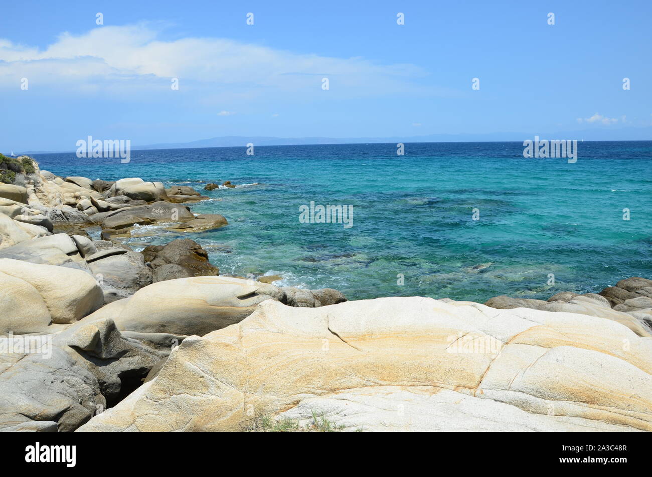 The view of the sea and crystal clear water Stock Photo