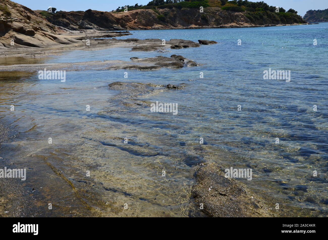 The view of the sea and crystal clear water Stock Photo