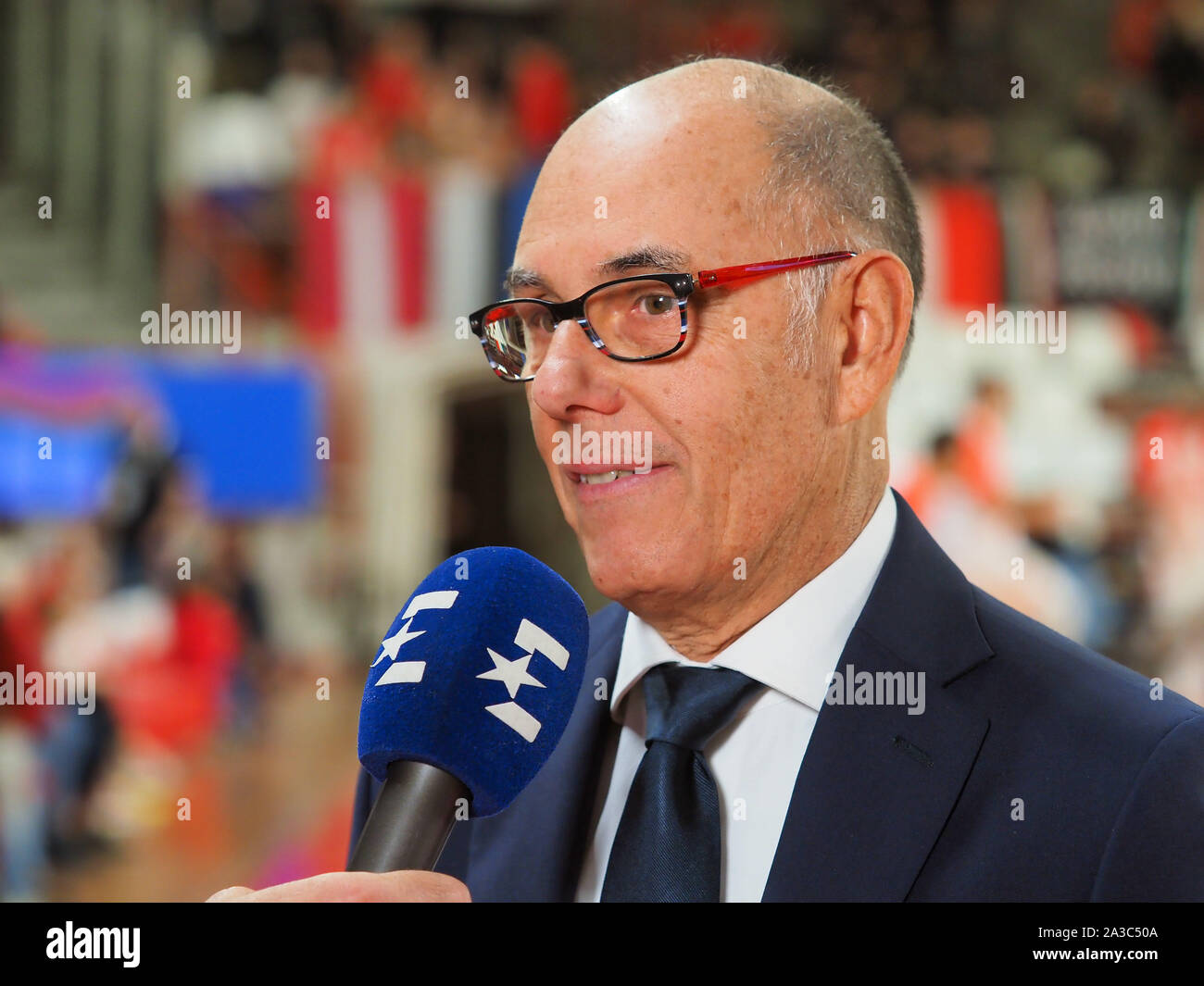 coach caia of varese  during Openjobmetis Varese Vs Fortitudo Bologna , Varese, Italy, 06 Oct 2019, Basketball Italian Basketball A Serie  Championshi Stock Photo