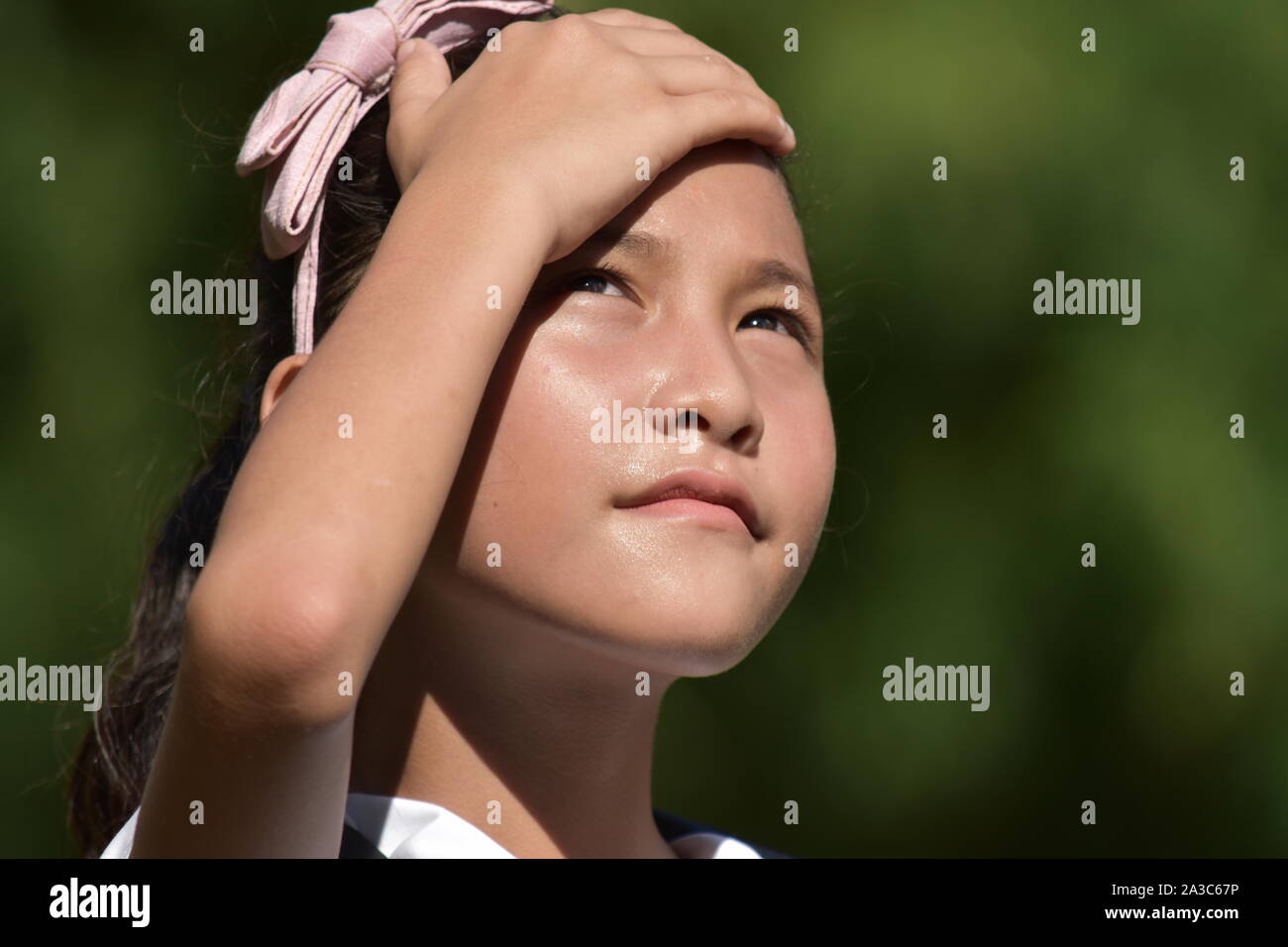 Girl Student And Memory Loss With Books Stock Photo Alamy