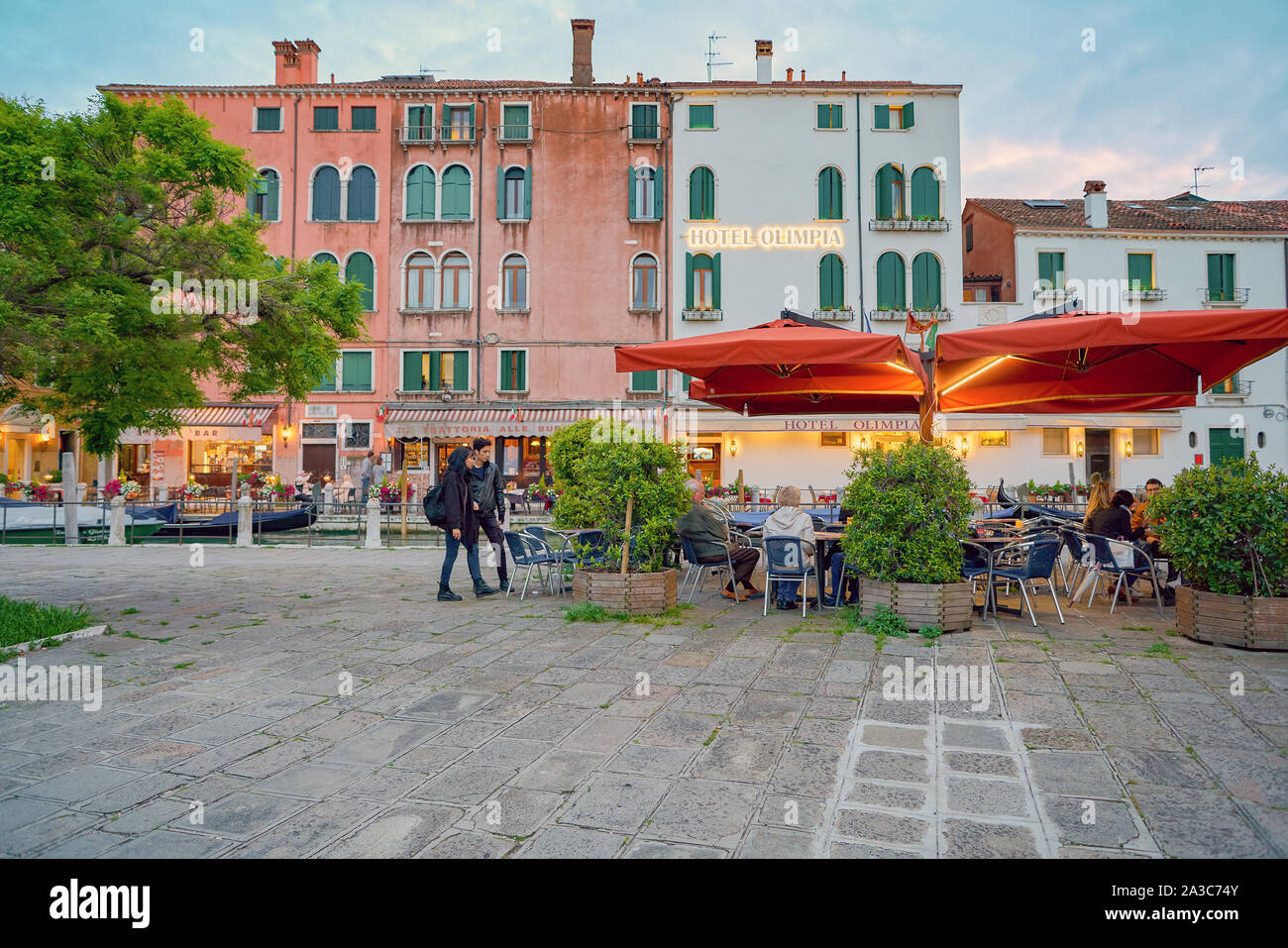 VENICE, ITALY - CIRCA MAY, 2019: view of Hotel Olimpia building located in Venice. Stock Photo