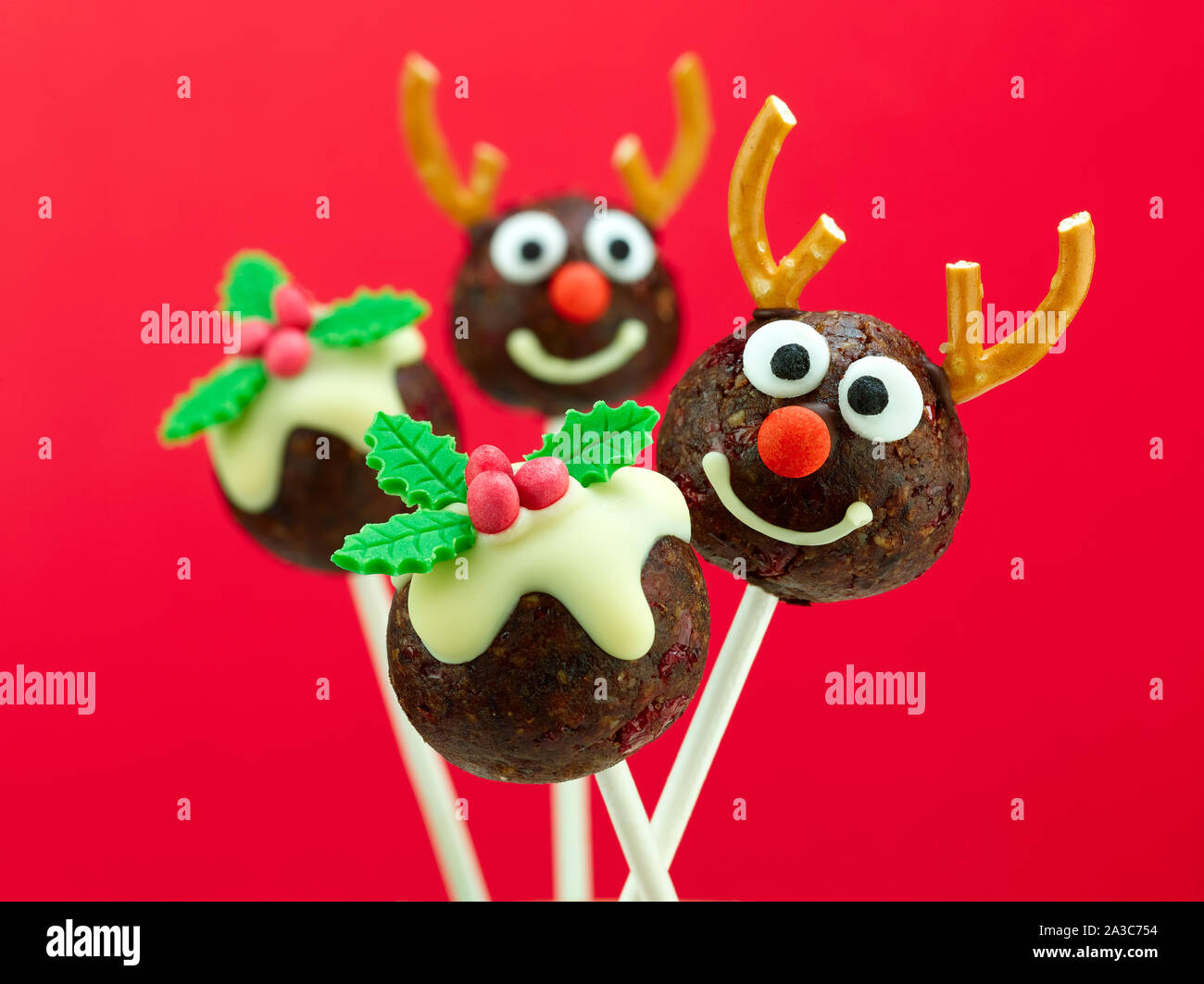 festive cake pops Stock Photo