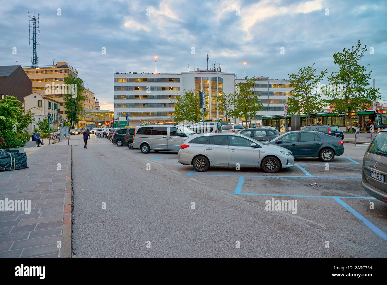 VENICE, ITALY - CIRCA MAY, 2019: cars parked at Piazzale Roma parking in Venice. Stock Photo