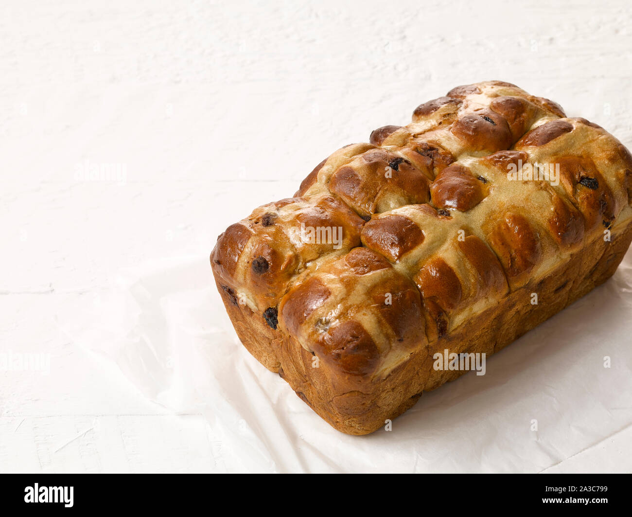 hot cross bun loaf Stock Photo