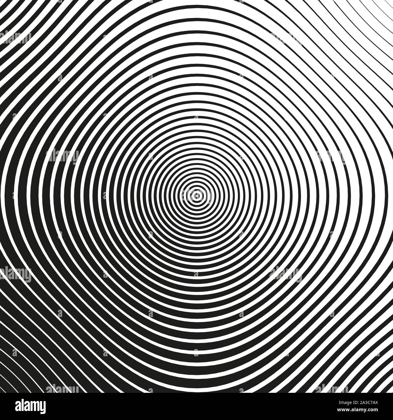 Black and white abstract modern concentric circles texture, background pattern. Vector illustration. Halftone background. Stock Vector