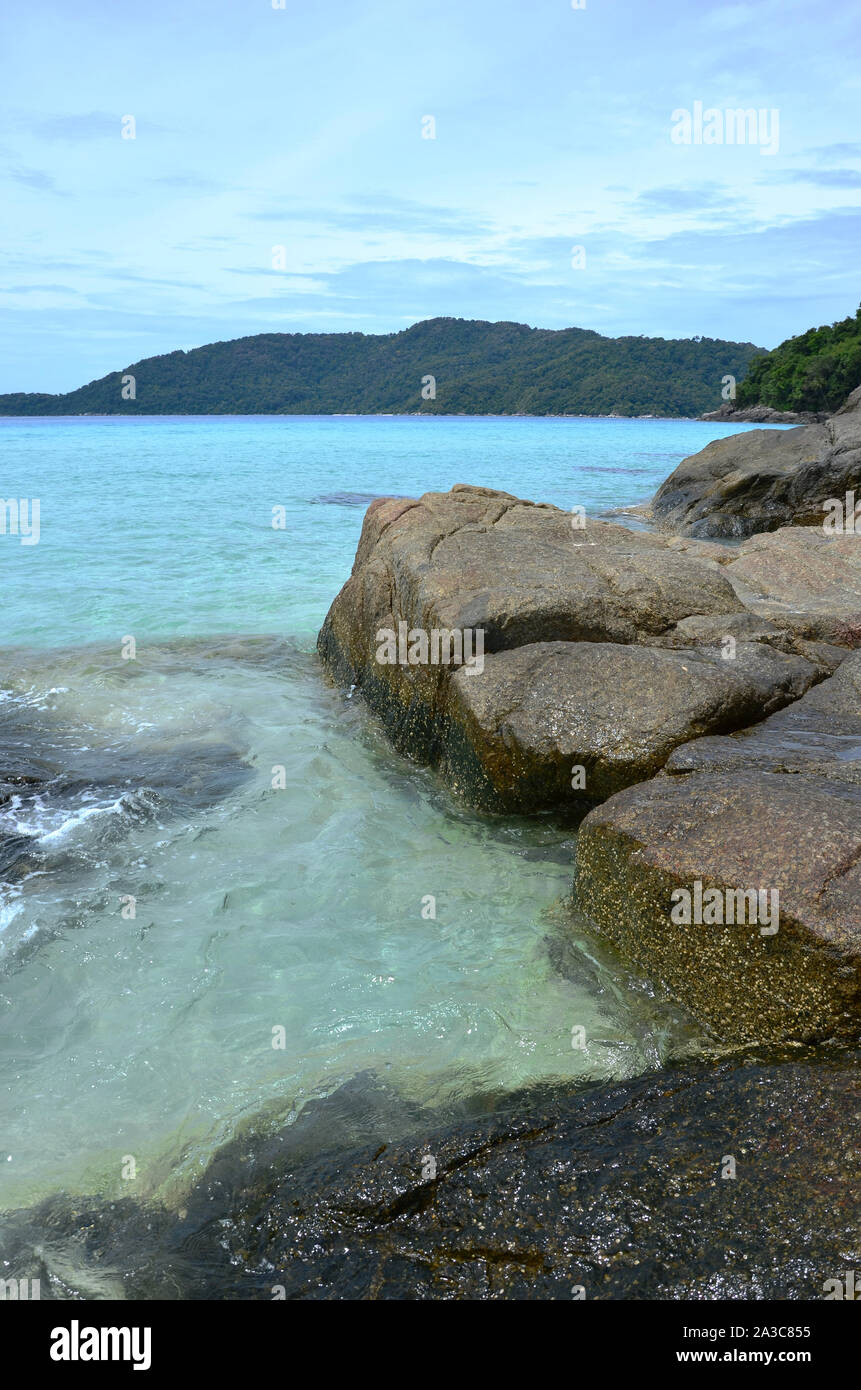 The view of the sea and the beach - tropical climate and crystal clear water Stock Photo