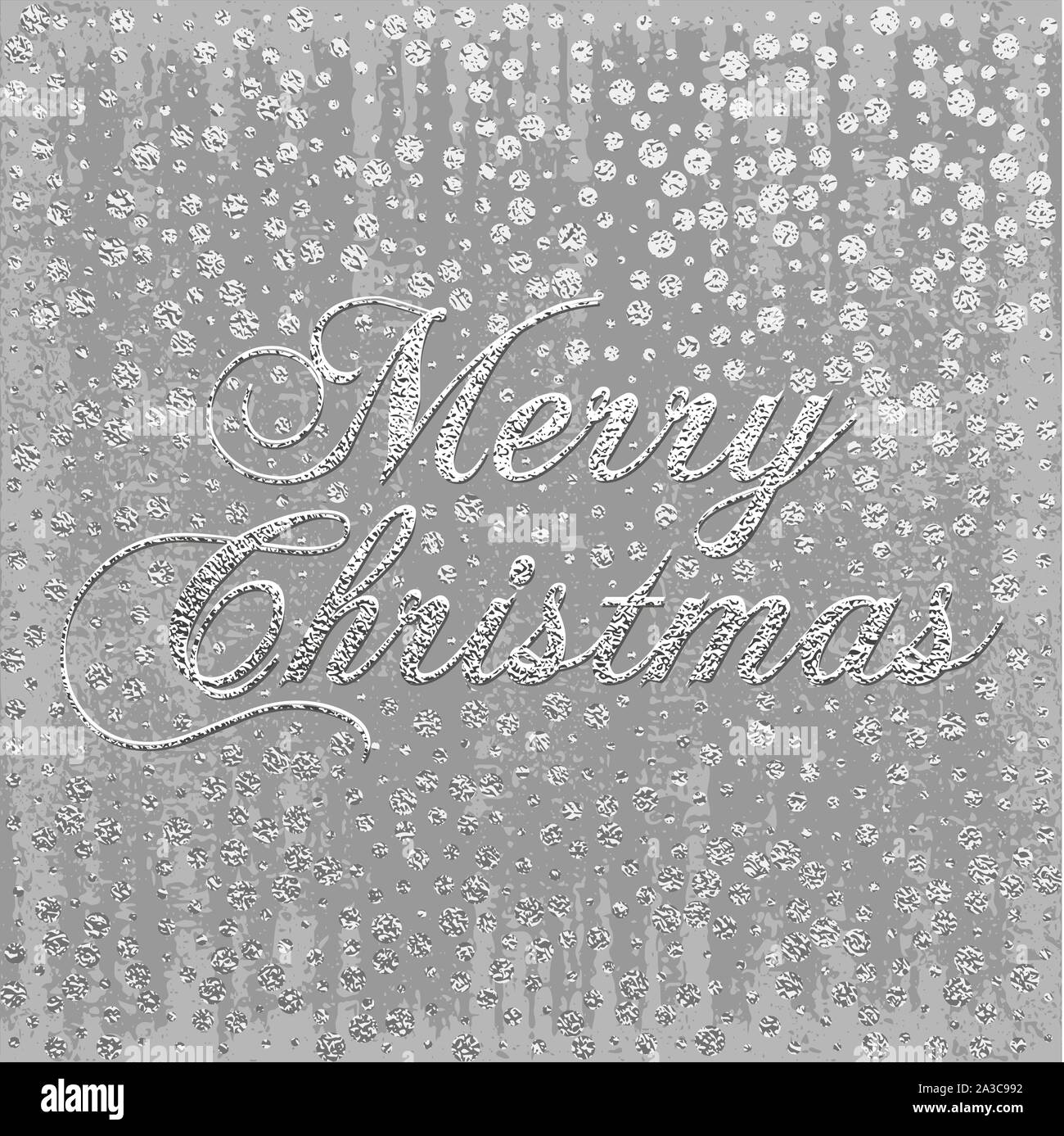 Merry Christmas silver glittering lettering design. Vector illustration ...