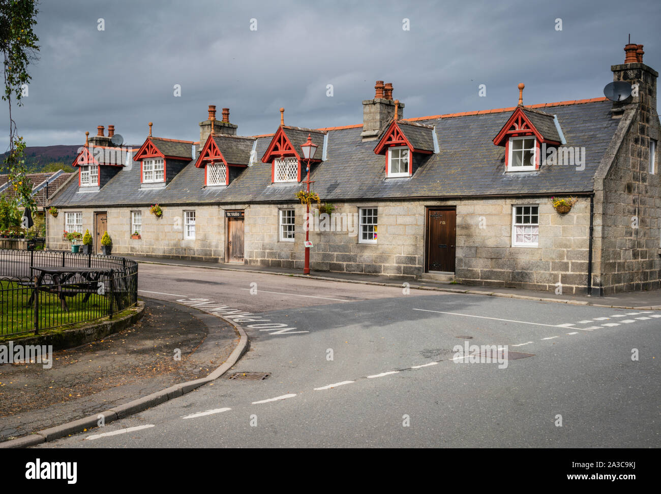 19th century buildings in the village of Monymusk in Aberdeenshire Stock Photo