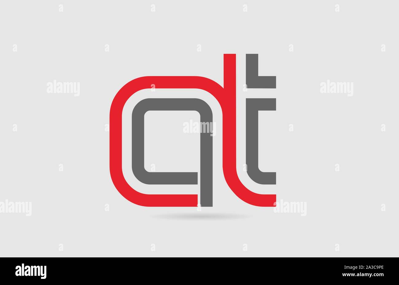 red grey alphabet letter logo combination AT A T for icon design ...