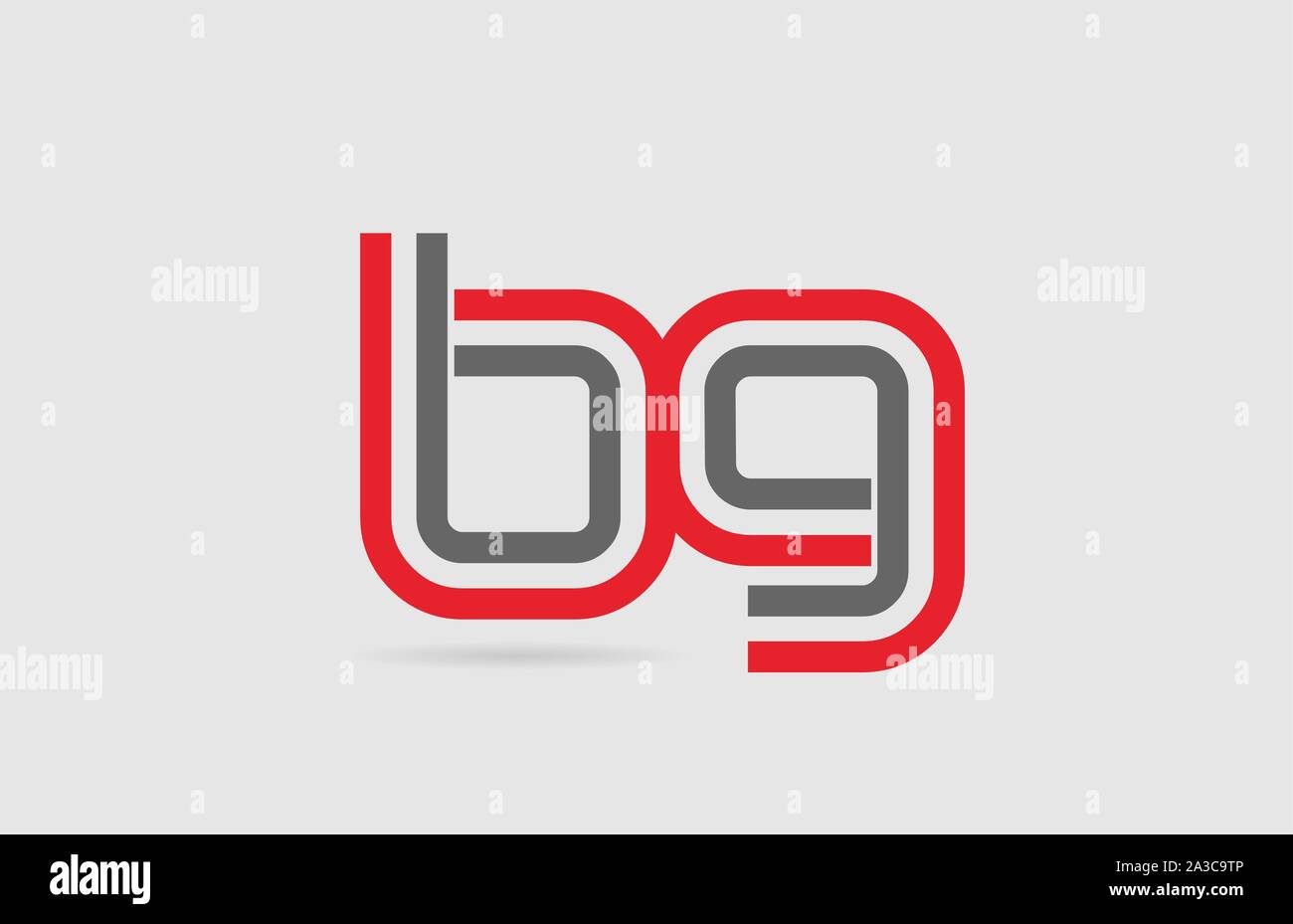 red grey alphabet letter logo combination BG B G for icon design ...