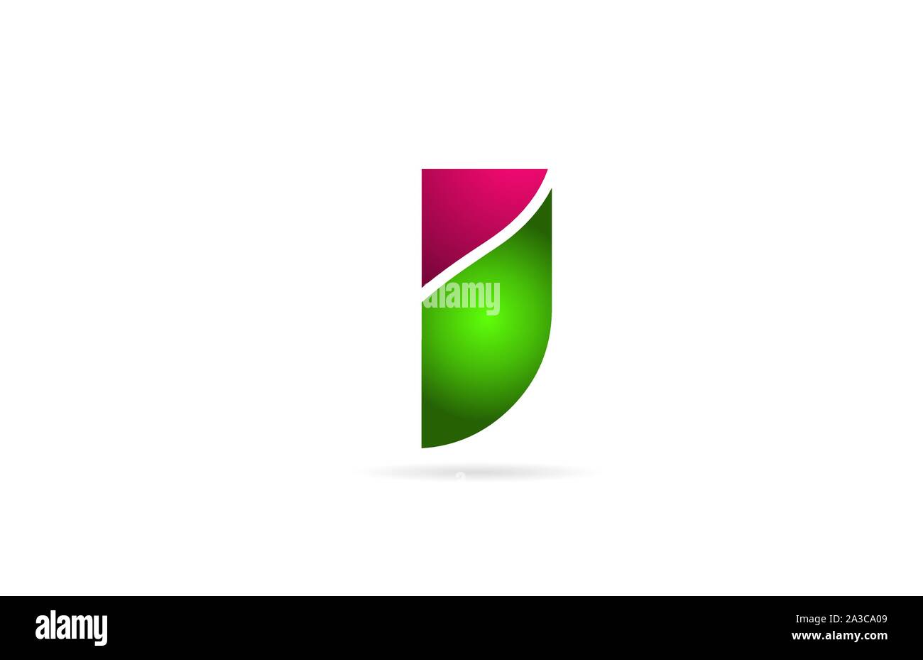 pink green color I letter logo alphabet for icon design. Logotype for a company or business Stock Vector