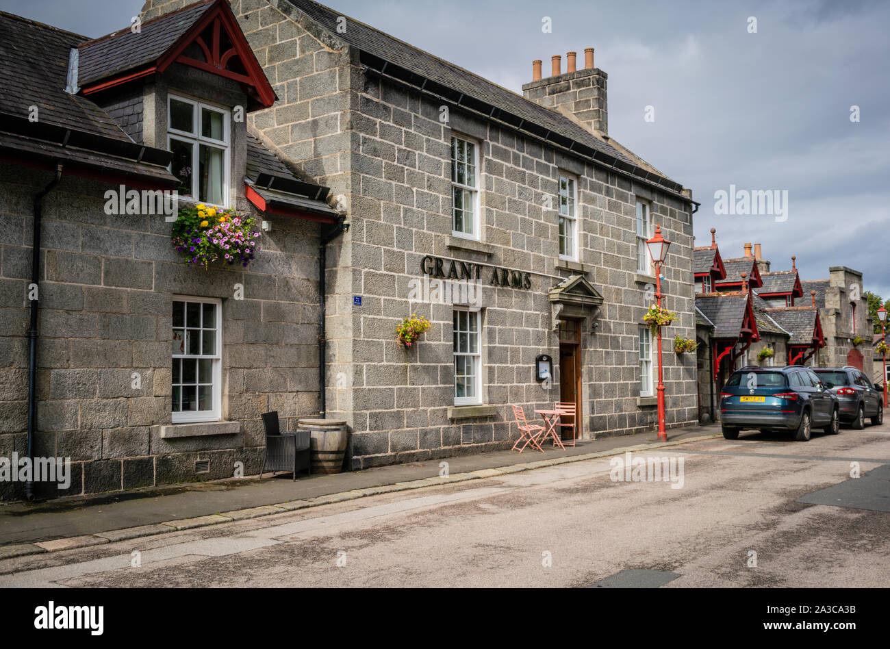 19th century Grant Arms hotel in the village of Monymusk in Aberdeenshire Stock Photo