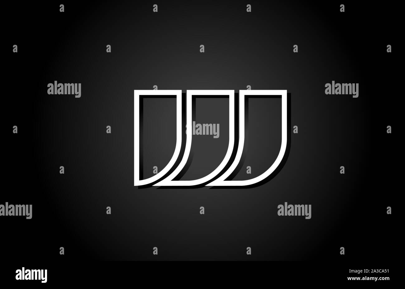 line black and white W letter logo alphabet for icon. Design suitable a ...
