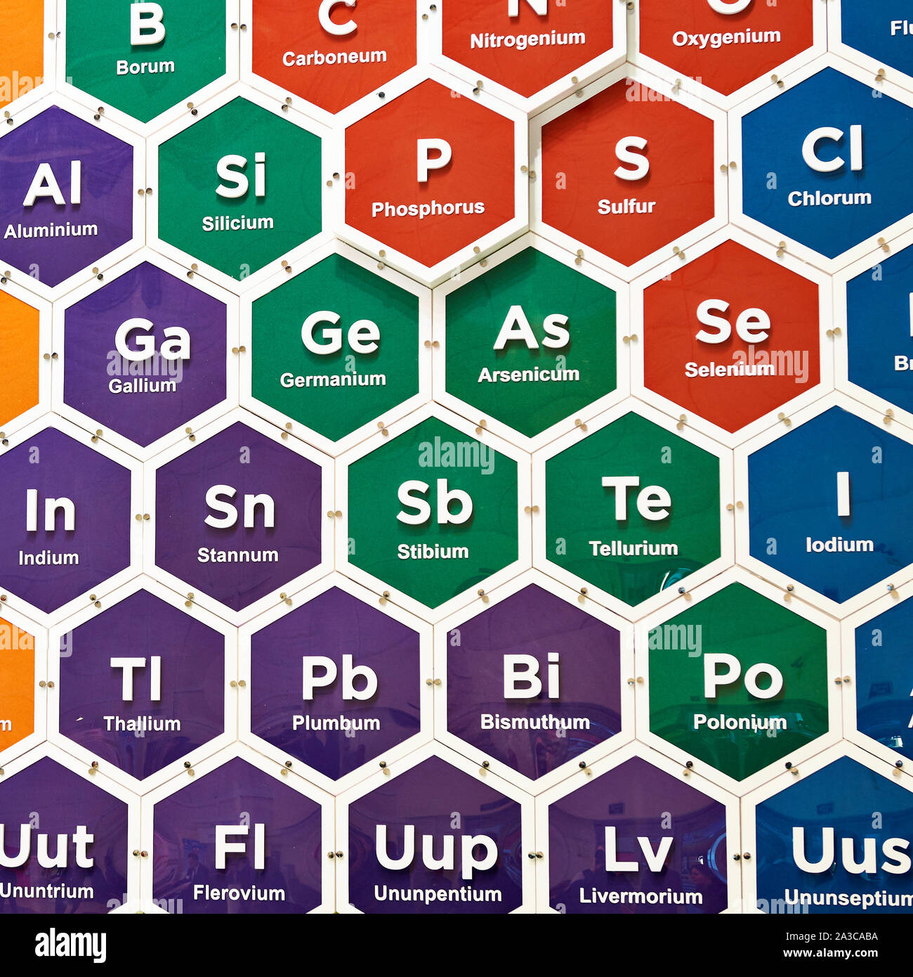 Chemical elements of the periodic table Stock Photo