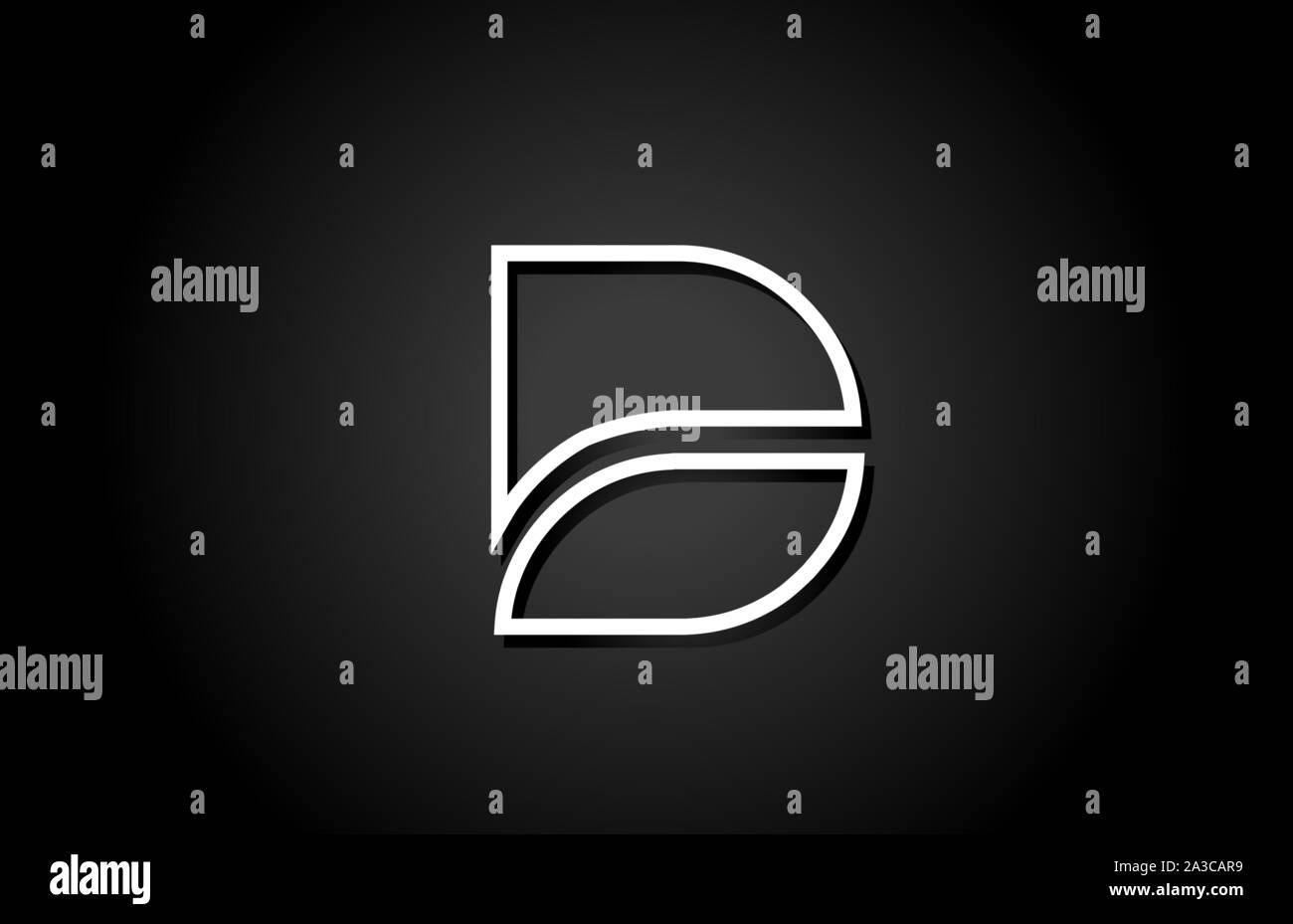 line black and white D letter logo alphabet for icon. Design suitable a ...