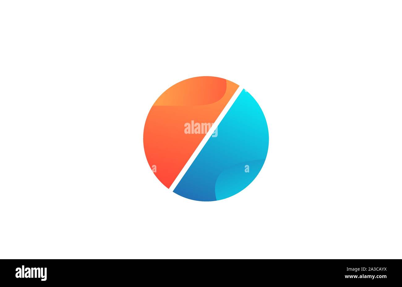 letter O orange blue alphabet for company logo design. Suitable for a ...